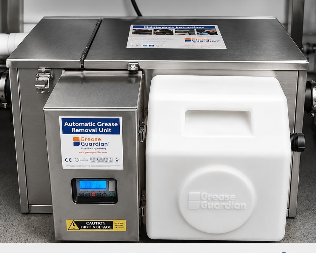 Automatic grease removal unit installed for commercial kitchen grease management